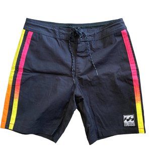 Men's Billabong Performance Black and Rainbow Shorts New without tags Size 32